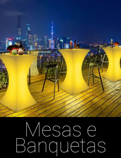 mesas e banquetas led