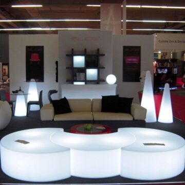 banco moon led rgb banco lua artiluminacao