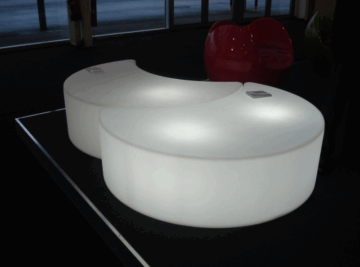 banco moon led rgb banco lua artiluminacao